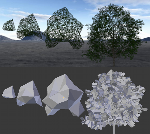 Tree canopy density imposter meshes